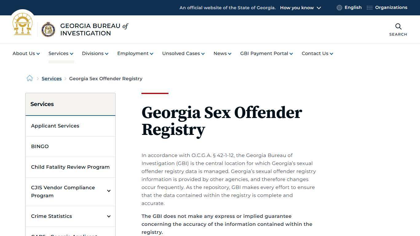 Georgia Sex Offender Registry | Georgia Bureau of Investigation
